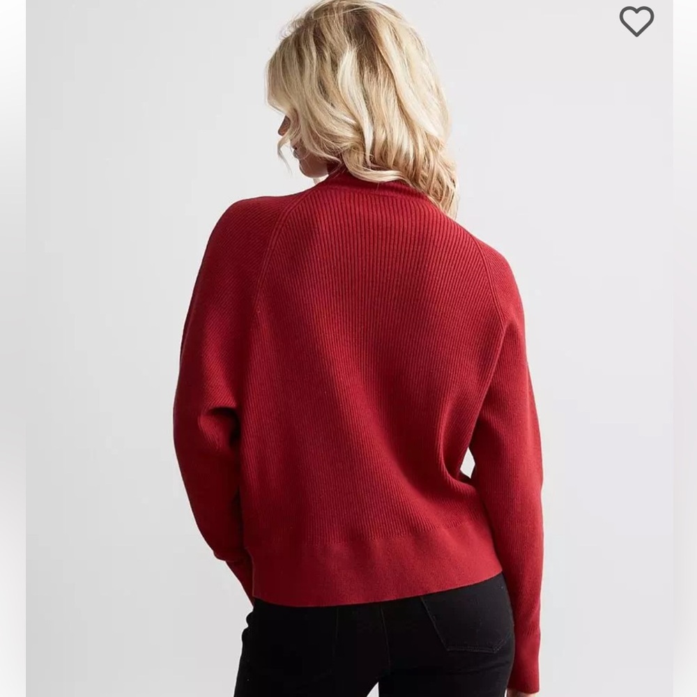 Red by BKE Turtleneck Sweater in Cabernet - Picture 3 of 7